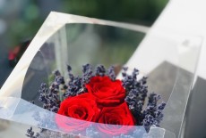 Lọ hoa lavender khô hoa hông vĩnh cửu